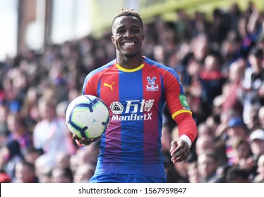 LONDON, ENGLAND - MARCH 9, 2019: Wilfried Zaha Of Palace Pictured During The 2018/19 Premier League Game Between Crystal Palace FC And Brighton & Hove Albion At Selhurst Park.