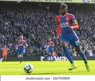 LONDON, ENGLAND - MARCH 9, 2019: Aaron Wan-Bissaka Of Palace Pictured During The 2018/19 Premier League Game Between Crystal Palace FC And Brighton & Hove Albin FC At Selhurst Park.