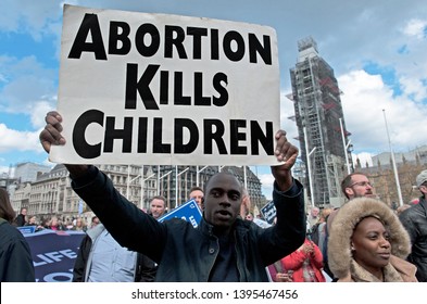 London, England. May 11th 2019. March for Life. March For Life organised to counter abortion legislation in the UK.  People from across the UK attended the Protest in London. © Karl Nesh