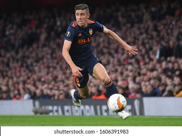 LONDON, ENGLAND - MAY 2, 2019: Gabriel Pauista Pictured During The First Leg Of The 2018/19 UEFA Europa League Semi-finals Game Between Arsenal FC (England) And Valencia CF (Spain).