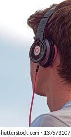 London, England - May 23, 2014: Beats Headphones by Dr Dre, Beats Electronics LLC is part of Apple Inc and produces audio equipment.