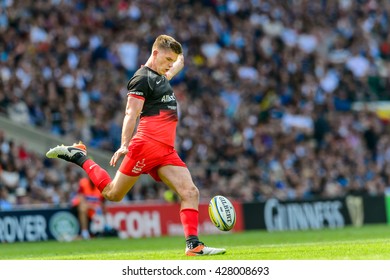 LONDON, ENGLAND - MAY 28, 2016: Owen Farrell Of Saracens In Action During The Aviva Premiership Final Match Between Saracens And Exeter Chiefs At Twickenham Stadium.