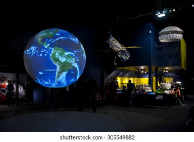 LONDON, ENGLAND - MAY 31: The Earth Video Display In Science Museum In London On May 31, 2015 In London