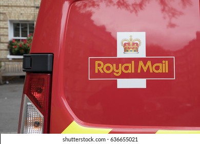 LONDON ENGLAND, MAY 5:  Close-Up On Royal Mail Transport Van In London  UK On May 5, 2017