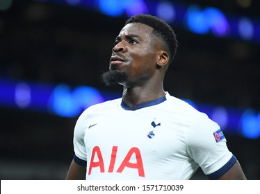LONDON, ENGLAND - NOVEMBER 26, 2019: Serge Aurier celebrates after a goal scored during the 2019/20 UEFA Champions League Group B game between Tottenham Hotspur FC and Olympiacos FC.