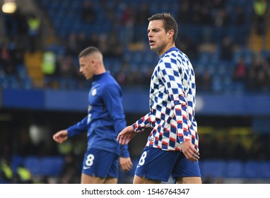 LONDON, ENGLAND - NOVEMBER 4, 2018: Cesar Azpilicueta Of Chelsea Pictured Prior To The 2018/19 Premier League Game Between Chelsea FC And Crystal Palace FC At Stamford Bridge.