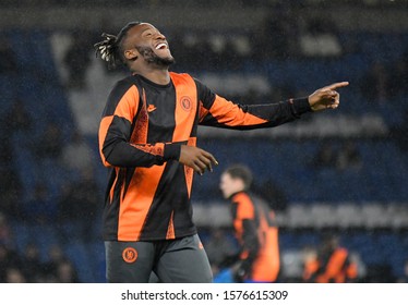 LONDON, ENGLAND - NOVEMBER 5, 2019: Michy Batshuayi-Atunga pictured prior to the 2019/20 UEFA Champions League Group H game between Chelsea FC (England) and AFC Ajax (Netherlands) at Stamford Bridge.