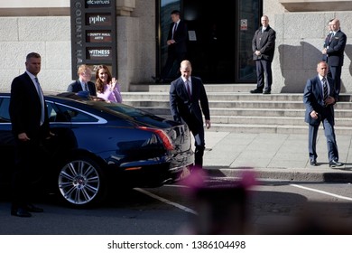 London, England - October 17, 2018: Royals William And Kate Middleton Exiting City Hall After Her Maternity Leave