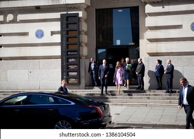 London, England - October 17, 2018: Royals William And Kate Middleton Exiting City Hall After Her Maternity Leave