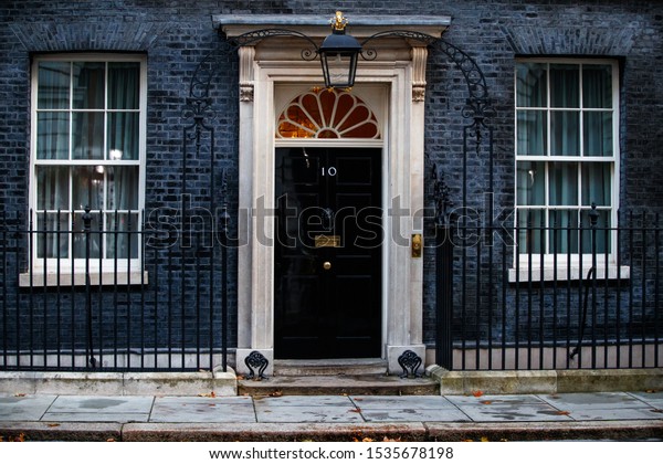 London, England October 2019. View on the famous 10\
Downing street 