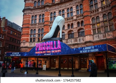 London England On March 9,2010. View Of    A Sign To A West End Musical, Priscilla Queen Of The Dessert.