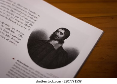 London, England - September 13, 2022: Religious Tract Literature, Magazine Based On The Great Controversy By Ellen G White, Published 1911. Seventh Day Adventist. Shows Richard Baxter, Reformed Pastor