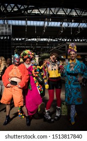 LONDON, ENGLAND - September 15, 2019, Old Spitalfields Market Colour Walk Is An Informal Gathering Of Creative People Getting Dressed Or Dressing Up To Inspire