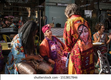 LONDON, ENGLAND - September 15, 2019, Old Spitalfields Market Colour Walk Is An Informal Gathering Of Creative People Getting Dressed Or Dressing Up To Inspire