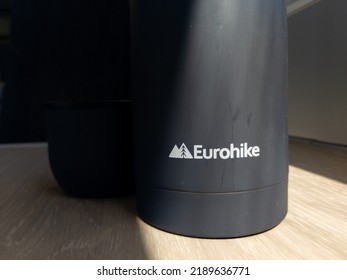 London, England, UK - 08.09.2022: A Eurohike Thermal Flask.