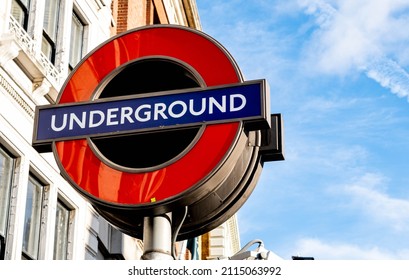 London England UK, 29 January 2022, Transport For London Underground Station Location Sign With No People