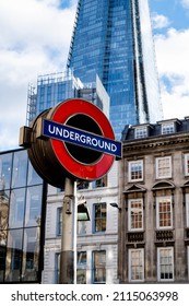 London England UK, 29 January 2022, Transport For London Underground Station Location Sign With No People