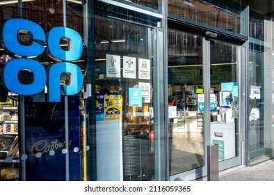 London England UK, 29 January 2022, Co-Op Co-operative Supermarket Retail Chain Store With No People Southwark London