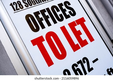 London England UK, 29 January 2022, Estate Agents Office To Let Sign For Empty Commercial Property