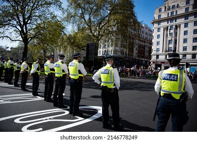 London, England, UK - April 16, 2022: Protestors participate in Extinction Rebellion’s End the Fossil Fuels protest in Central London. Credit: Loredana Sangiuliano