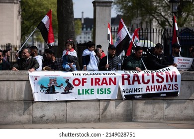 London, England, UK - April 23, 2022: Iran Protest at Whitehall. Credit: Loredana Sangiuliano