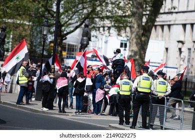 London, England, UK - April 23, 2022: Iran Protest at Whitehall. Credit: Loredana Sangiuliano