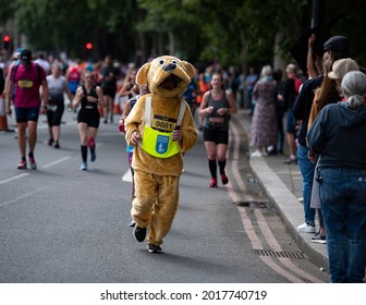 London, England, UK - August 1, 2021: A Guide Dog Participates At The London Landmarks Half Marathon. Credit: Loredana Sangiuliano