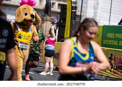 London, England, UK - August 1, 2021: A Guide Dog Participates In The London Landmarks Half Marathon. Credit: Loredana Sangiuliano