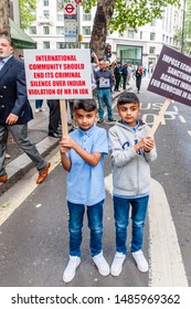 London, England, UK - August 15, 2019:
National Demonstration For Kashmir, Protest Against The Occupation And Oppression By India In Kashmir, Outside Indian Embassy, Aldwych, London, UK