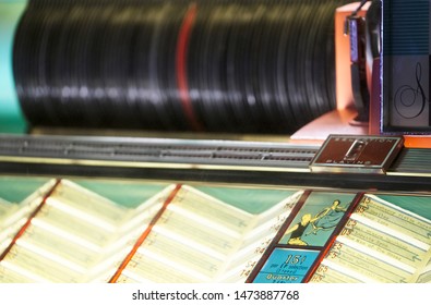 London, England / UK - August 3rd 2019: Jukebox Vintage Retro Seeburg Music Record Player Collection Exhibition