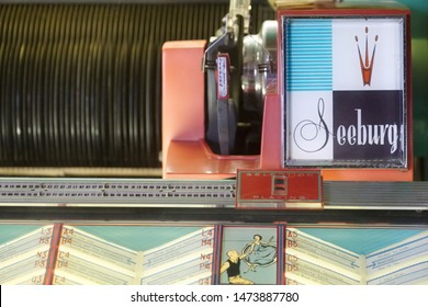 London, England / UK - August 3rd 2019: Jukebox Vintage Retro Seeburg Music Record Player Collection Exhibition