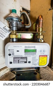 London, England, UK - CIRCA AUG 2022: Gas Smart Meter Used To Send Automatic Readings To Supplier Installed In UK