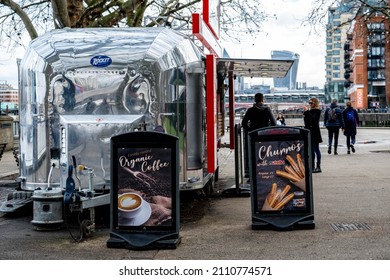 London England UK January 02 2022, Mobile Pop-Up Takeaway Food Van Southbank London