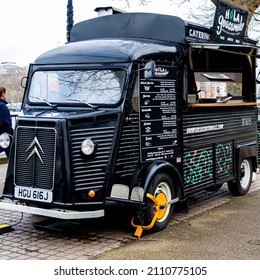 London England UK January 02 2022, Mobile Pop-Up Takeaway Food Van Southbank London