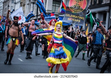 London, England, UK - July 2, 2022: Pride Parade 50th Anniversary. Credit: Loredana Sangiuliano