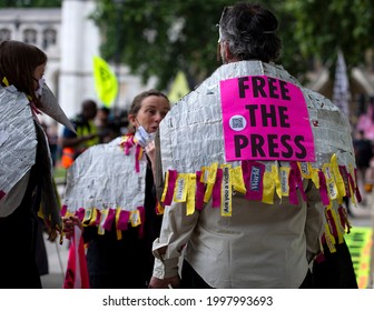 London, England, UK - June 27, 2021: Free the Press Protest Credit: Loredana Sangiuliano