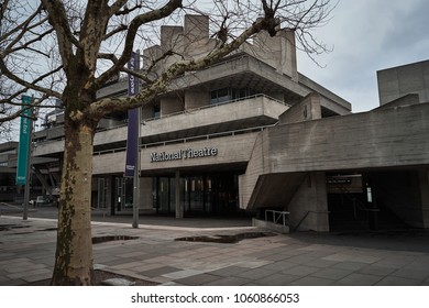 London, England, UK - MARCH 19, 2018: The Royal National Theatre Designed By Denys Lasdun.