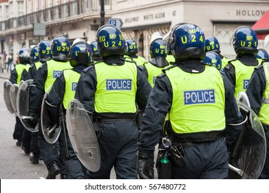 LONDON, ENGLAND, UK - MARCH 26, 2011: Riot Police, London, UK