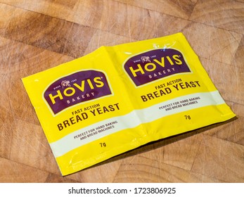 London, England UK. May 6th 2020: Hovis Fast Acting Bread Yeast. Packet Of Two From A Box. Home Bread Making And  Baking. Stay At Home. Lockdown.