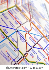 LONDON, ENGLAND, UK - NOVEMBER 04, 2007: Tube map of the London Underground subway lines
