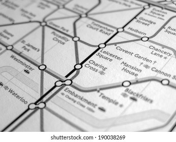 LONDON, ENGLAND, UK - NOVEMBER 04, 2007: Tube Map Of The London Underground Subway Lines