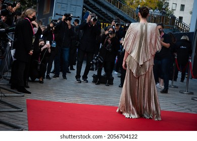 London, England, UK - October 12, 2021: Caitriona Balfe attends the “Belfast” European Premiere, 65th BFI London Film Festival at The Royal Festival Hall