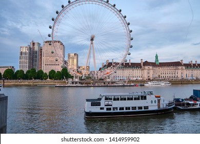 London, England, United Kingdom, June, 1st, 2019. The London Eye On A Saturday Evening. 