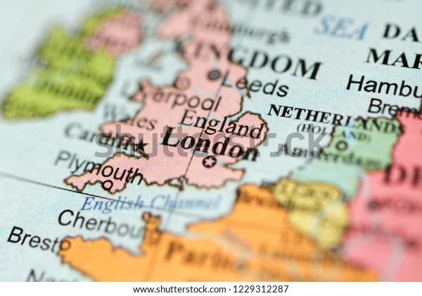 London On A Map Of Europe London Europe On Geography Map Stock Photo 1229312287 | Shutterstock