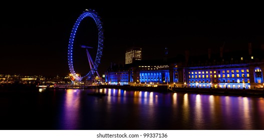 The London Eye And Aquarium At Night