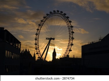 London Eye At Sunset