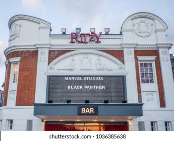 LONDON- FEBRUARY, 2018: The Ritzy Picturehouse Cinema In Brixton, South West London. One Of South London’s Oldest Cinemas Which Also Host A Bar And Cafe.