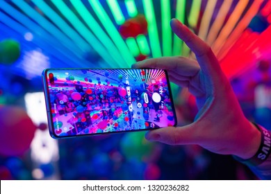 LONDON, FEBRUARY 2019 - Recently launched Samsnug Galaxy S10+ smartphone is displayed for editorial purposes