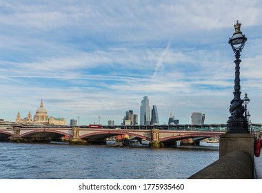 London February 2020. City Of London Skyline And River Thames, London