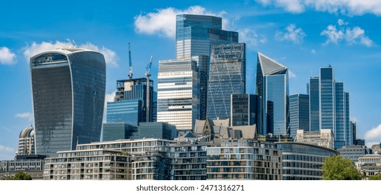 London futuristic skyscrapers of City Financial District overlooking - Powered by Shutterstock
